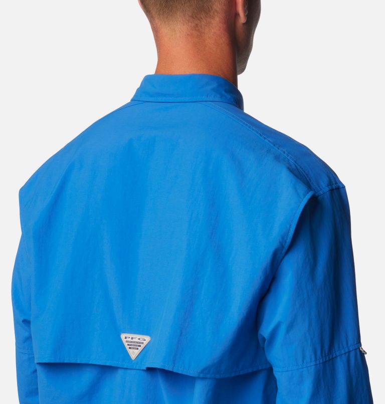 Thumbnail: Men’s PFG Bahama II Long Sleeve Shirt - Tall, Color: Vivid Blue, image 5