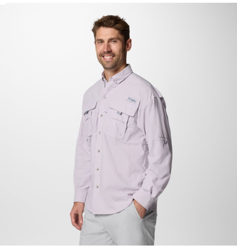 Men’s PFG Bahama II Long Sleeve Shirt - Tall, Color: Lavender Pearl, image 3
