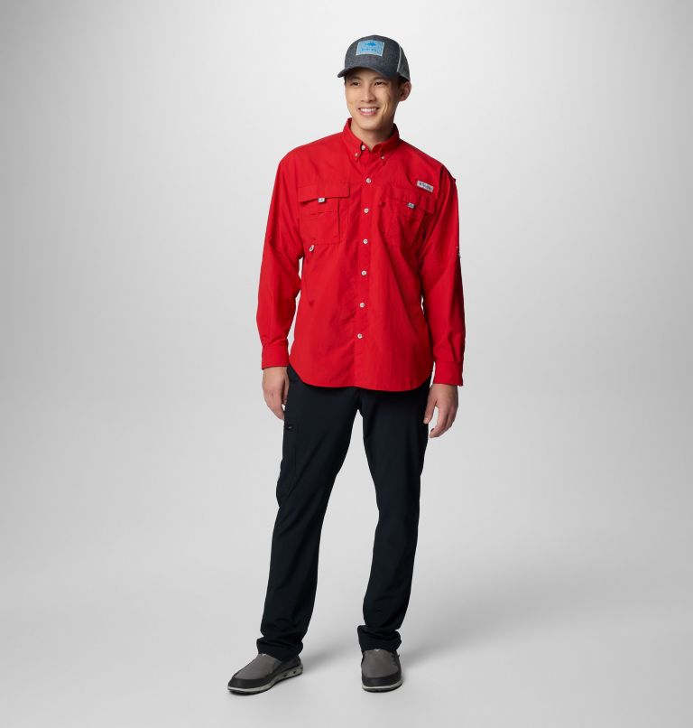 Men’s PFG Bahama II Long Sleeve Shirt - Tall, Color: Red Spark, image 3