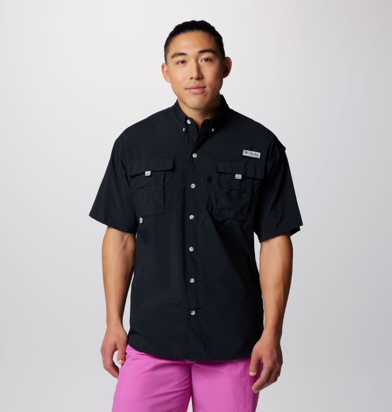 Thumbnail: Men’s PFG Bahama II Short Sleeve Shirt, Color: Black, image 1