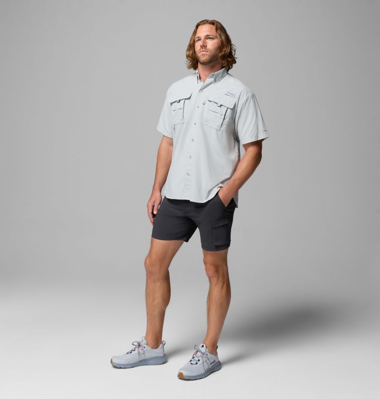 Men’s PFG Bahama II Short Sleeve Shirt, Color: Cool Grey, image 2