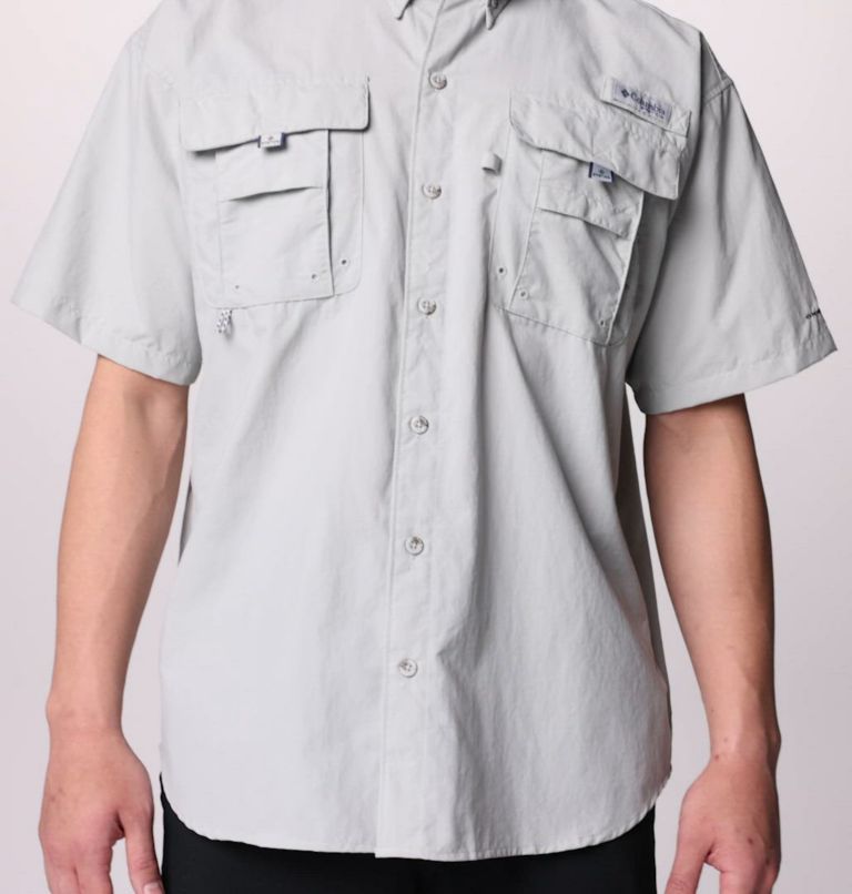 Men’s PFG Bahama II Short Sleeve Shirt, Color: Cool Grey