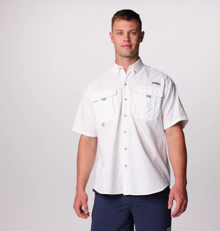 Men’s PFG Bahama II Short Sleeve Shirt, Color: White