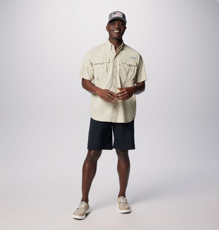 Thumbnail: Men’s PFG Bahama II Short Sleeve Shirt, Color: Fossil, image 3