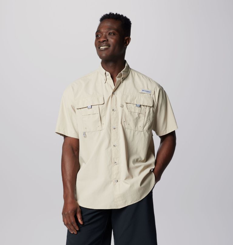 Men’s PFG Bahama II Short Sleeve Shirt, Color: Fossil, image 1