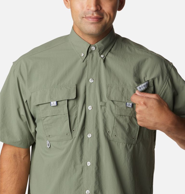 Columbia PFG Fishing Shirt Men's Short Sleeve Vented Mint Green Sz