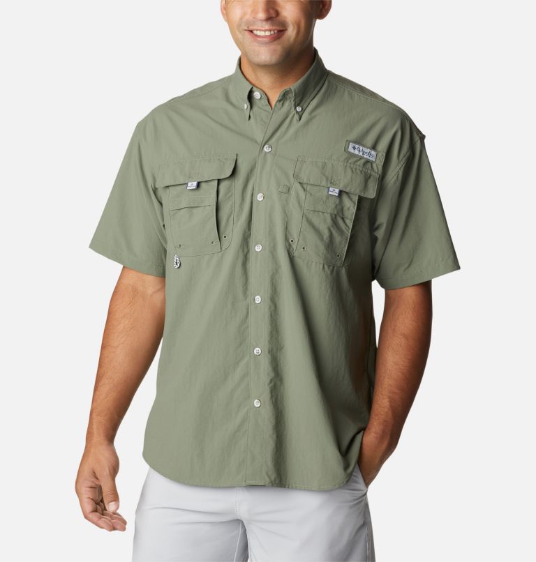 Columbia PFG Shirt Men's Size Large Orange Short Sleeve Fishing Logo Outdoor