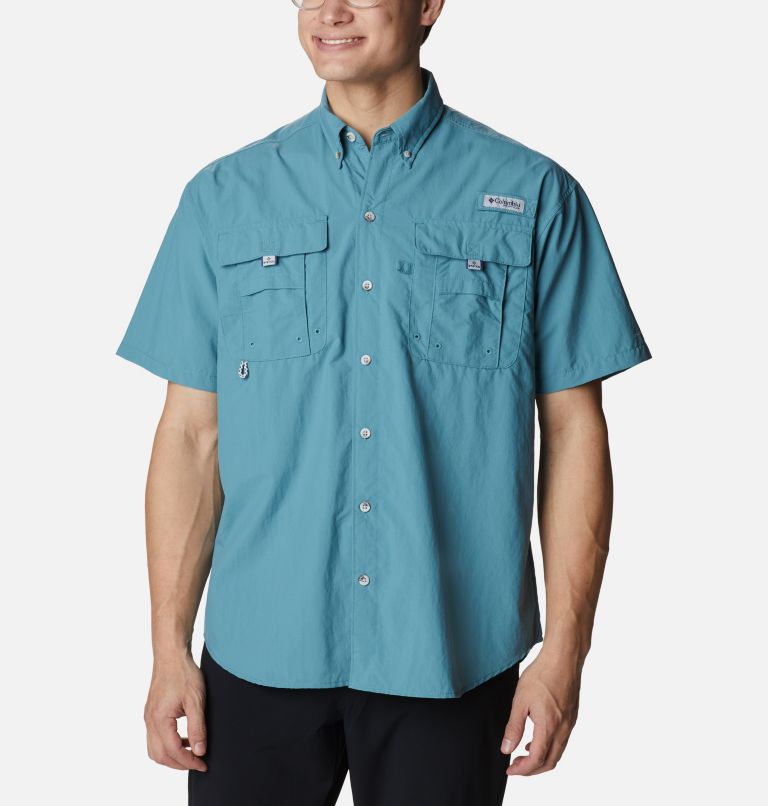 Thumbnail: Men’s PFG Bahama II Short Sleeve Shirt, Color: Tranquil Teal, image 1