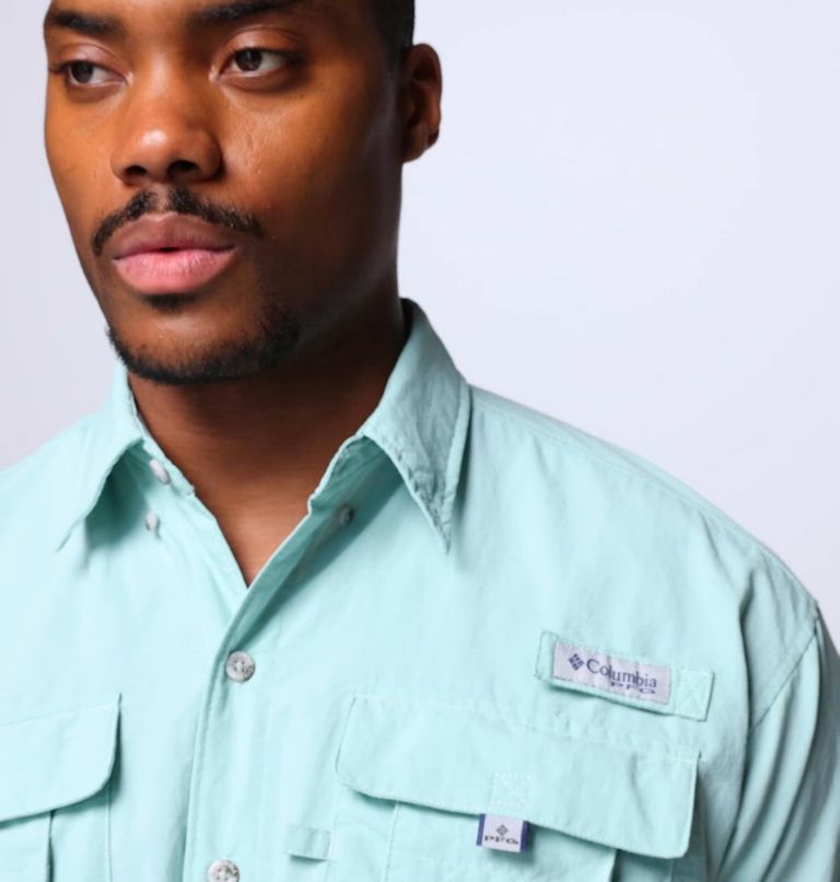 Men’s PFG Bahama II Short Sleeve Shirt, Color: Misty Jade