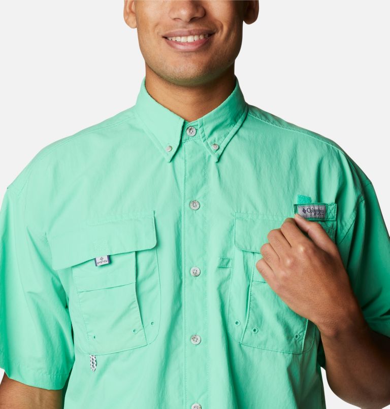 Thumbnail: Men’s PFG Bahama II Short Sleeve Shirt - Tall, Color: Light Jade, image 4