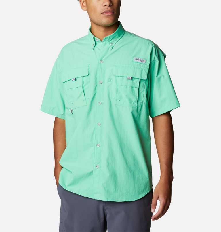 Thumbnail: Men’s PFG Bahama II Short Sleeve Shirt, Color: Light Jade, image 1