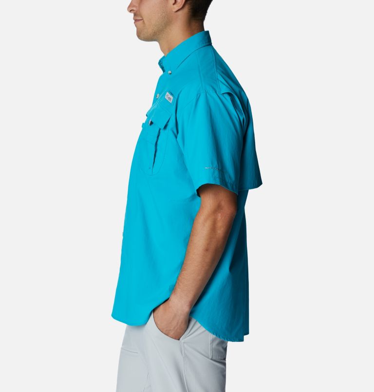 Men’s PFG Bahama II Short Sleeve Shirt, Color: Ocean Teal, image 3