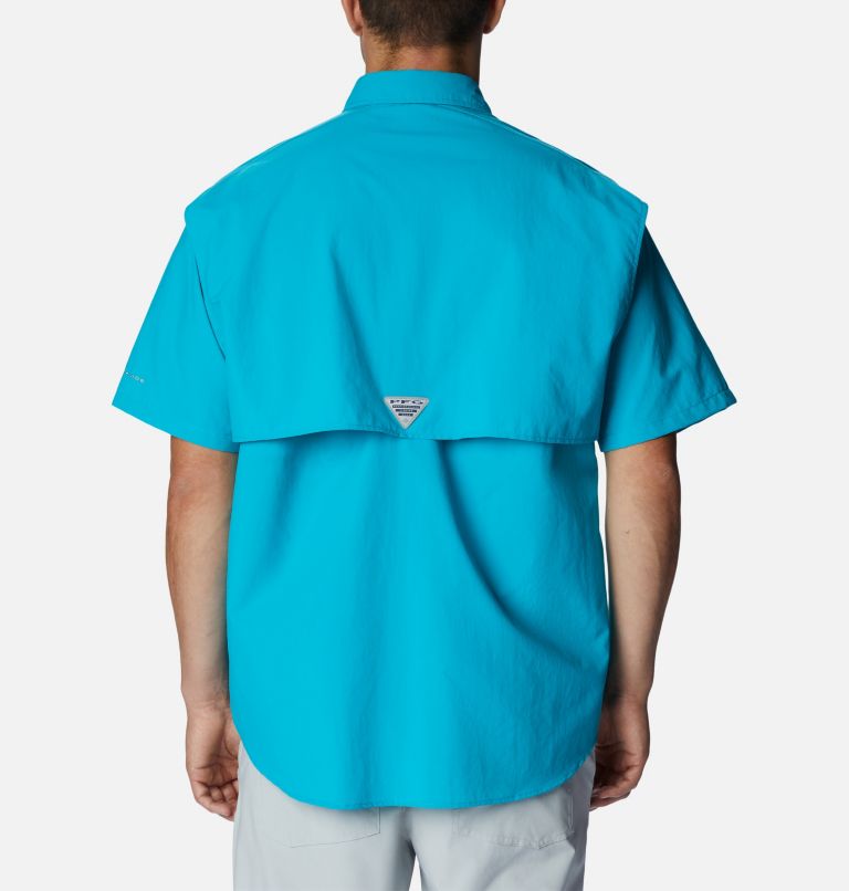 Men’s PFG Bahama II Short Sleeve Shirt - Tall, Color: Ocean Teal, image 2