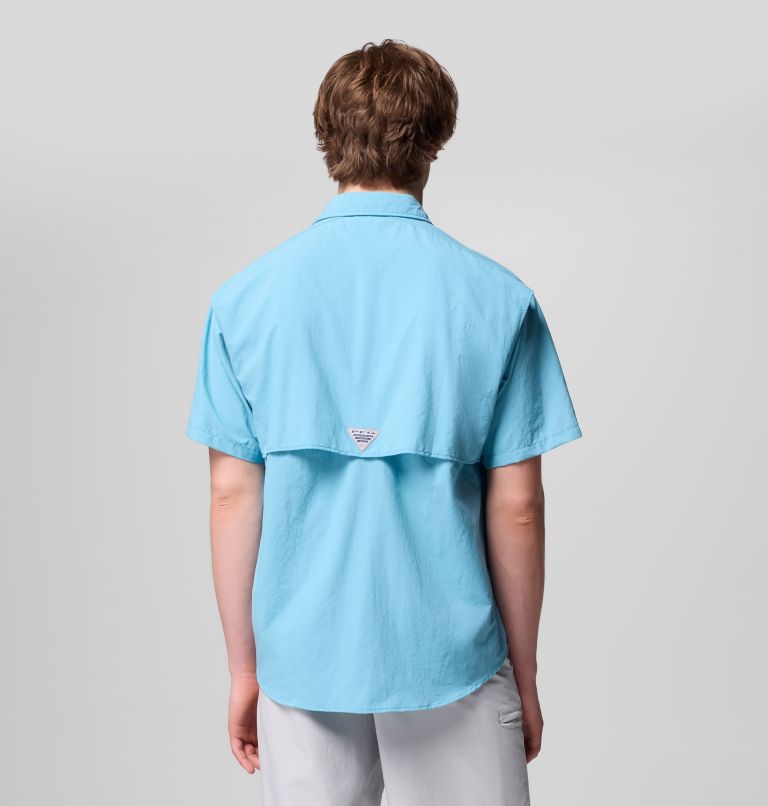 Men’s PFG Bahama II Short Sleeve Shirt, Color: Vintage Blue, image 3