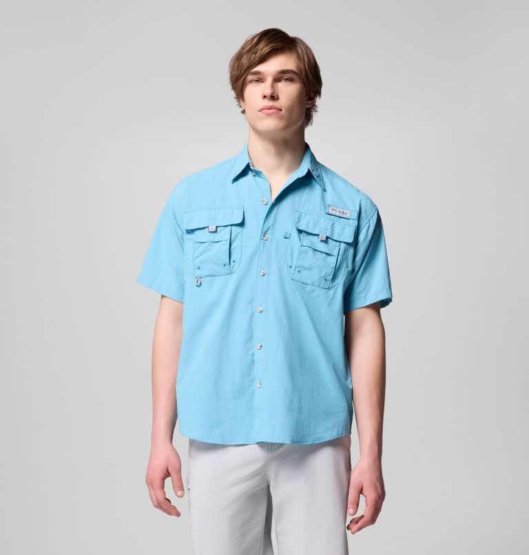 Men’s PFG Bahama II Short Sleeve Shirt, Color: Vintage Blue, image 1