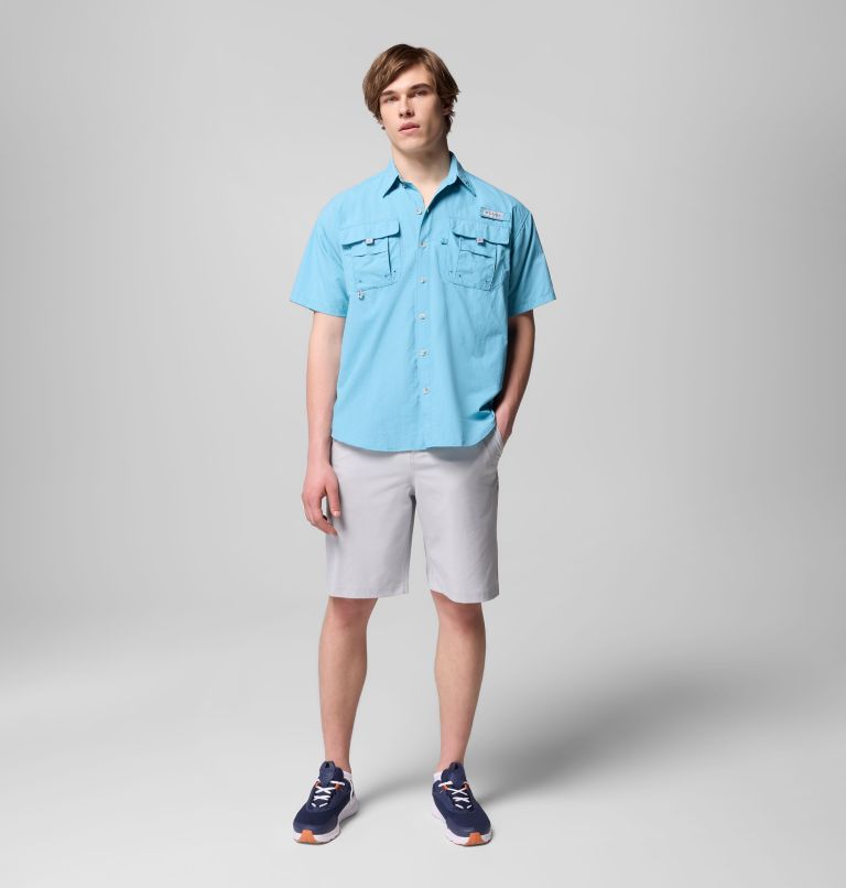 Men’s PFG Bahama II Short Sleeve Shirt, Color: Vintage Blue, image 2
