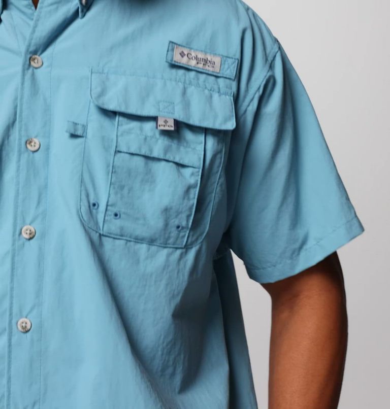 Men’s PFG Bahama II Short Sleeve Shirt, Color: Vintage Blue