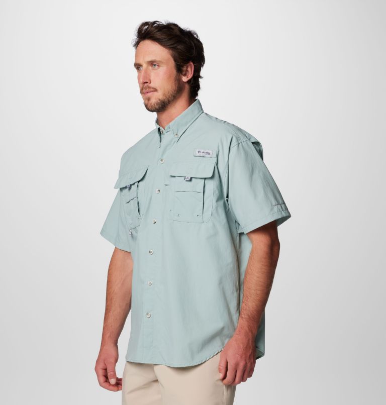 Men’s PFG Bahama II Short Sleeve Shirt, Color: Crushed Blue, image 4