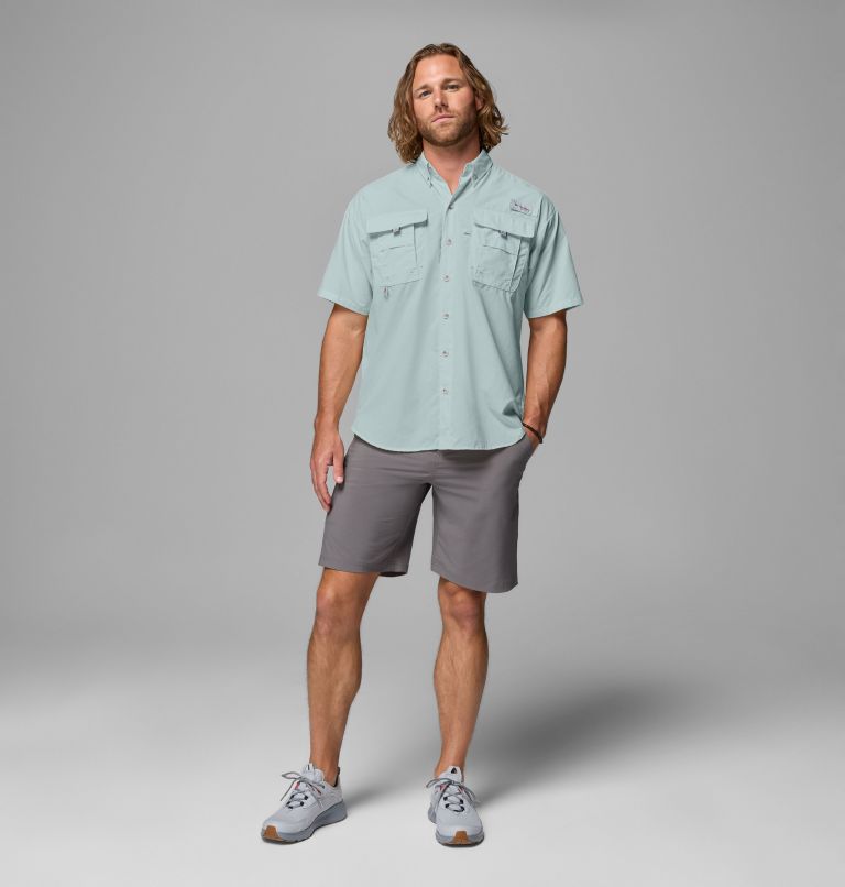Men’s PFG Bahama II Short Sleeve Shirt, Color: Crushed Blue, image 2