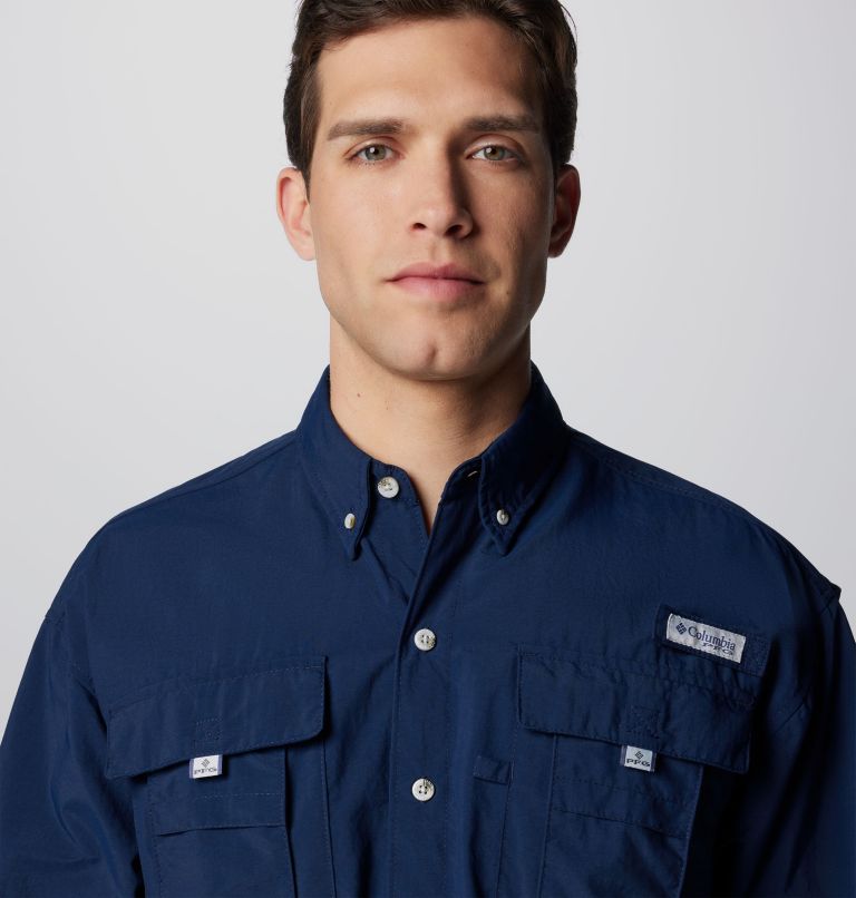Thumbnail: Men’s PFG Bahama II Short Sleeve Shirt, Color: Collegiate Navy, image 5