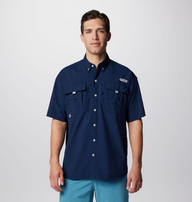 Columbia Men's PFG Bahama Button Down Shirt, XXS, Blue