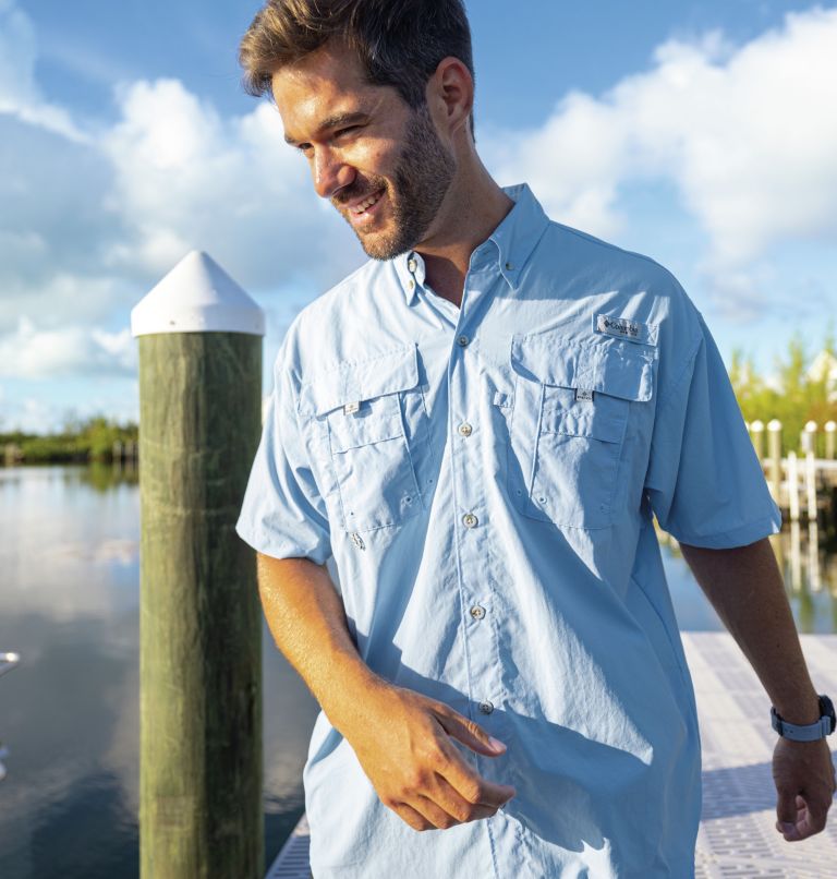 Thumbnail: Men’s PFG Bahama II Short Sleeve Shirt, Color: Sail, image 6