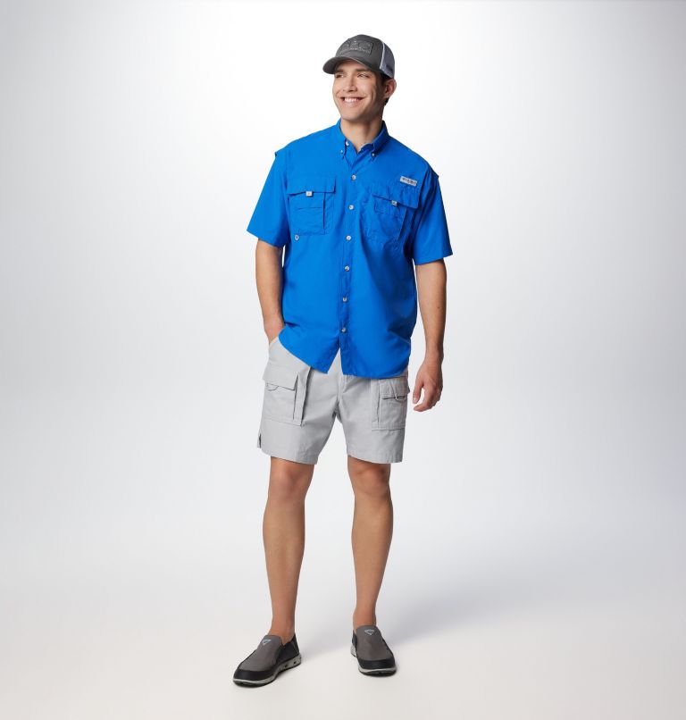 Men’s PFG Bahama II Short Sleeve Shirt, Color: Vivid Blue, image 3