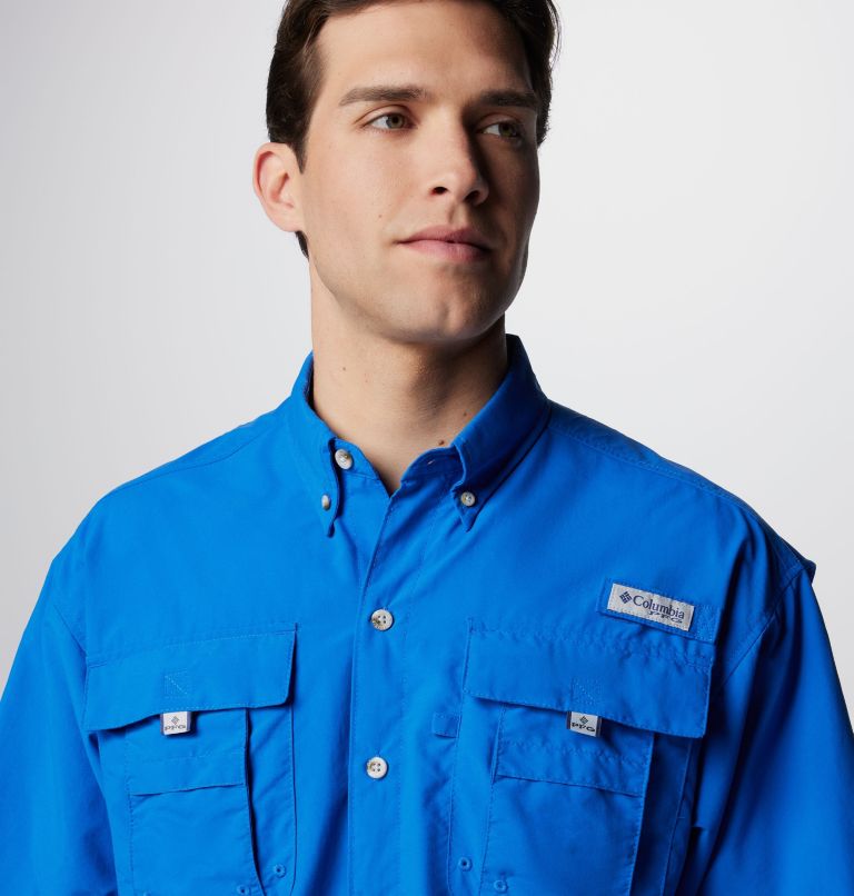 Thumbnail: Men’s PFG Bahama II Short Sleeve Shirt, Color: Vivid Blue, image 5