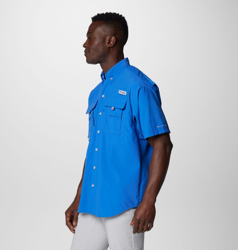 Men’s PFG Bahama II Short Sleeve Shirt, Color: Vivid Blue, image 4