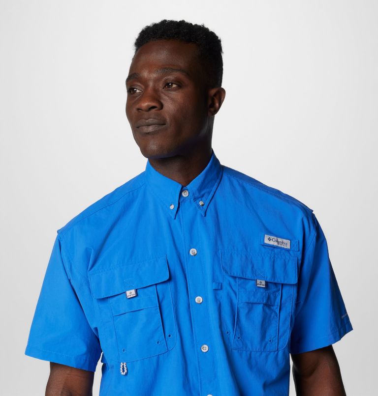 Men’s PFG Bahama II Short Sleeve Shirt, Color: Vivid Blue, image 5