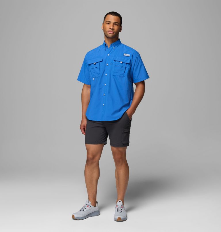 Men’s PFG Bahama II Short Sleeve Shirt, Color: Vivid Blue, image 2