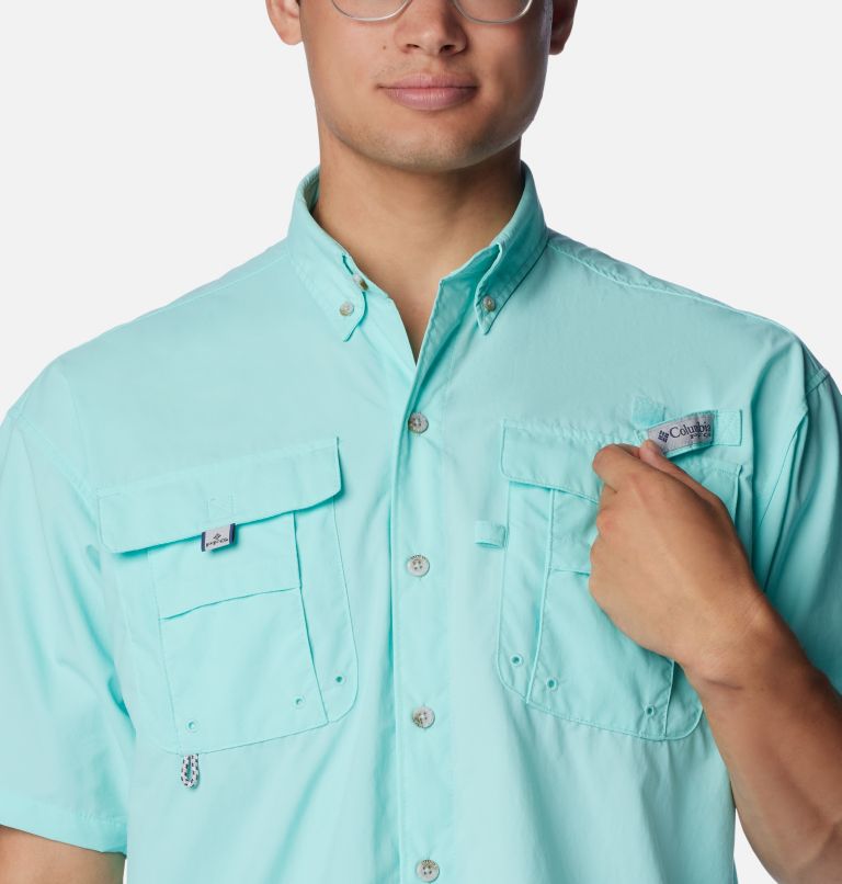 Thumbnail: Men’s PFG Bahama II Short Sleeve Shirt, Color: Gulf Stream, image 4