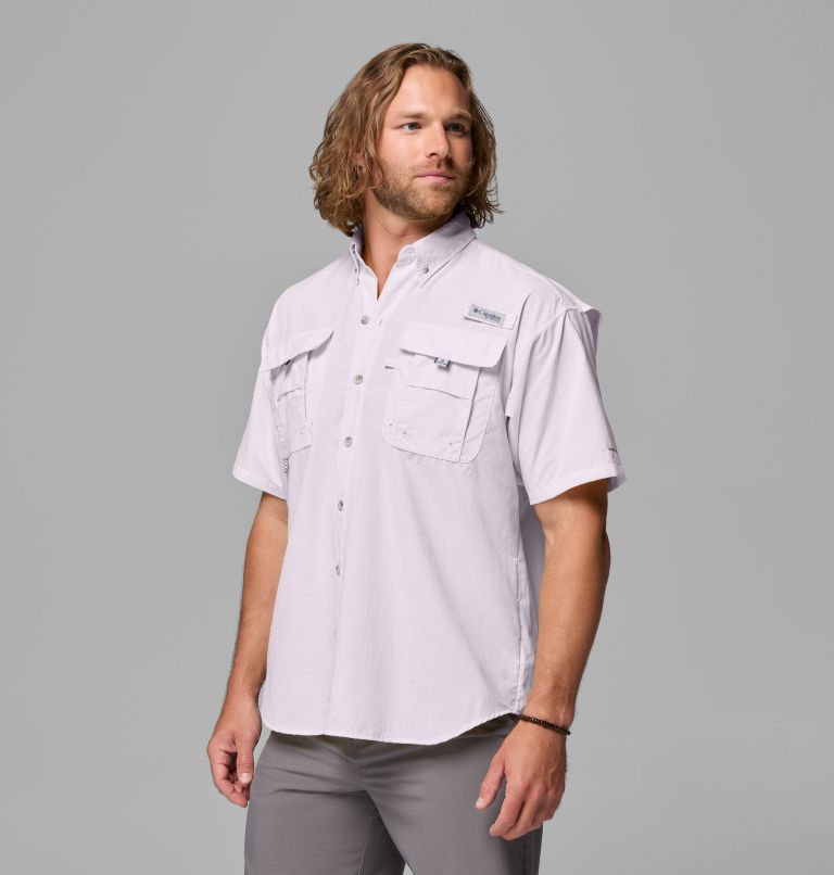 Men’s PFG Bahama II Short Sleeve Shirt, Color: Lavender Pearl, image 4