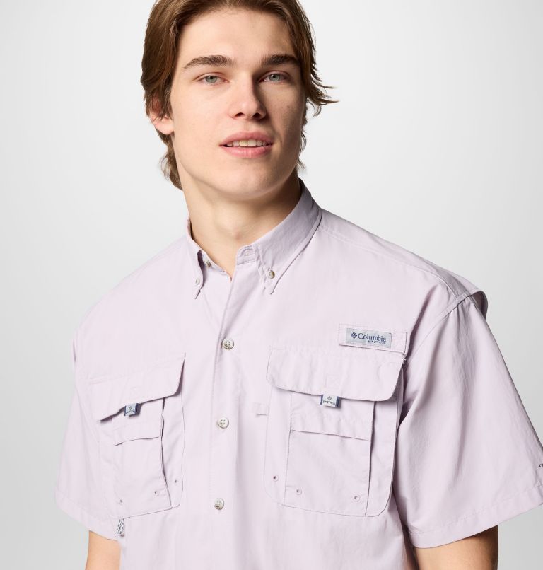 Men’s PFG Bahama II Short Sleeve Shirt, Color: Lavender Pearl, image 4