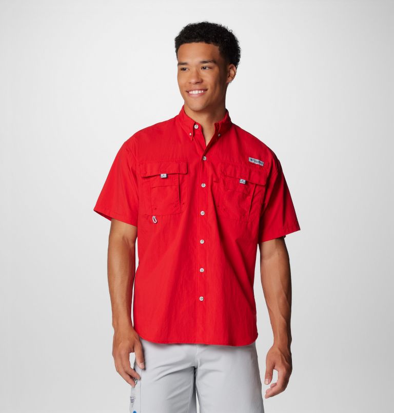 Men’s PFG Bahama II Short Sleeve Shirt, Color: Red Spark, image 1
