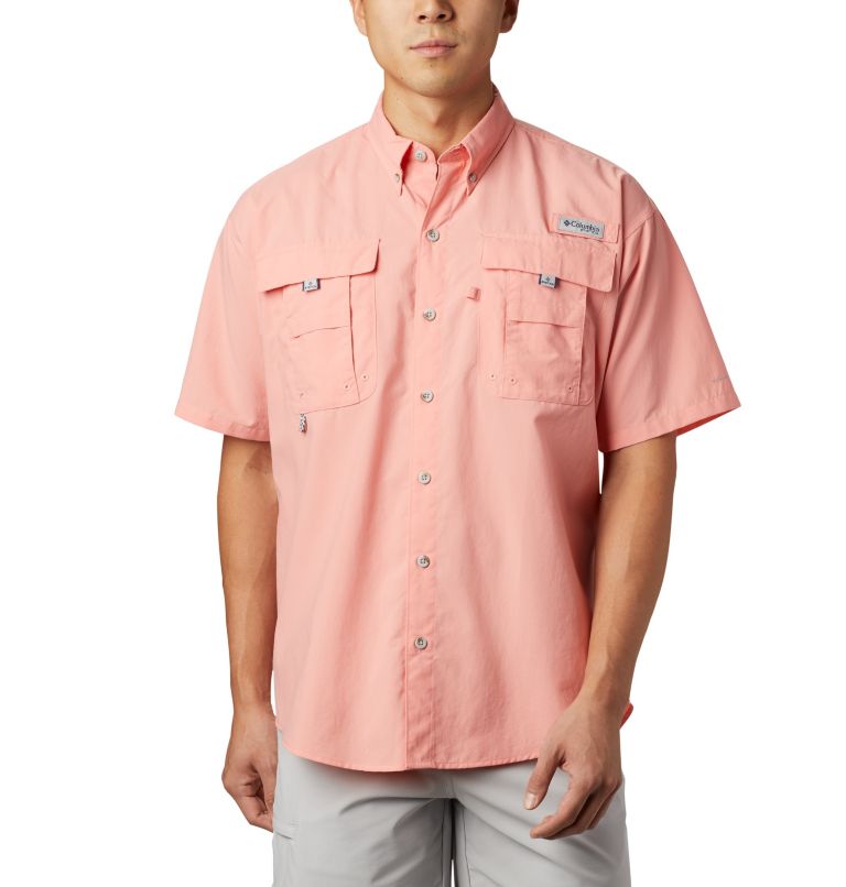 Custom Columbia Mens Bahama Short-Sleeve Shirt, Gulf Stream