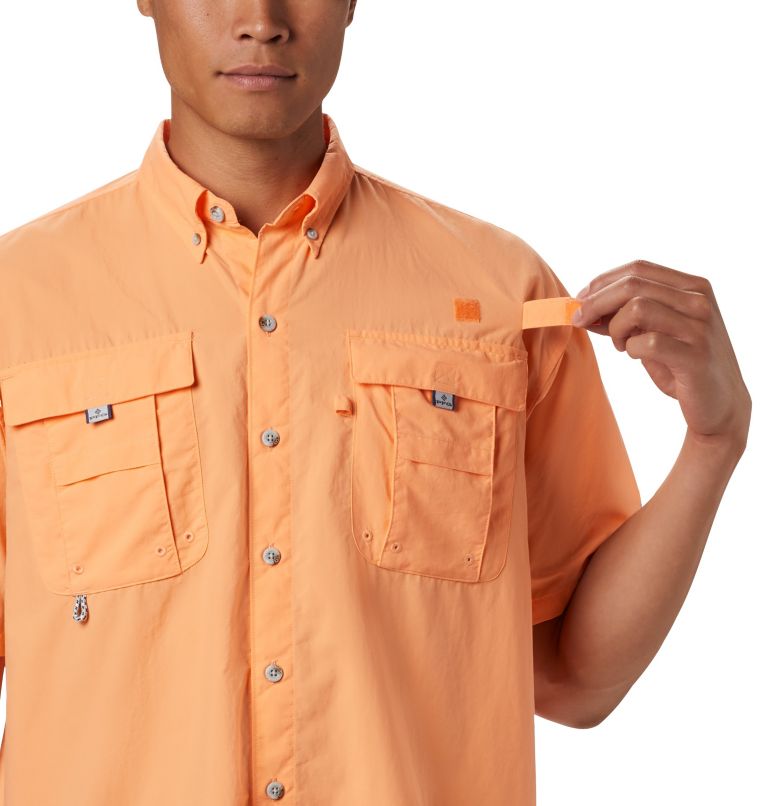 Thumbnail: Men’s PFG Bahama II Short Sleeve Shirt, Color: Bright Nectar, image 4