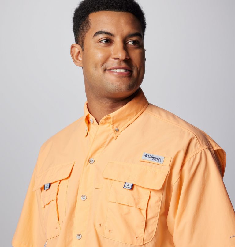 Men’s PFG Bahama II Short Sleeve Shirt, Color: Bright Nectar, image 5