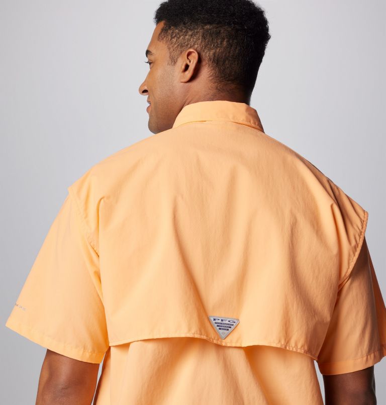 Thumbnail: Men’s PFG Bahama II Short Sleeve Shirt, Color: Bright Nectar, image 6