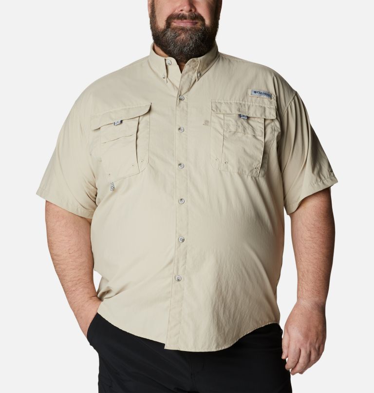 Thumbnail: Men’s PFG Bahama II Short Sleeve Shirt - Big, Color: Fossil, image 1