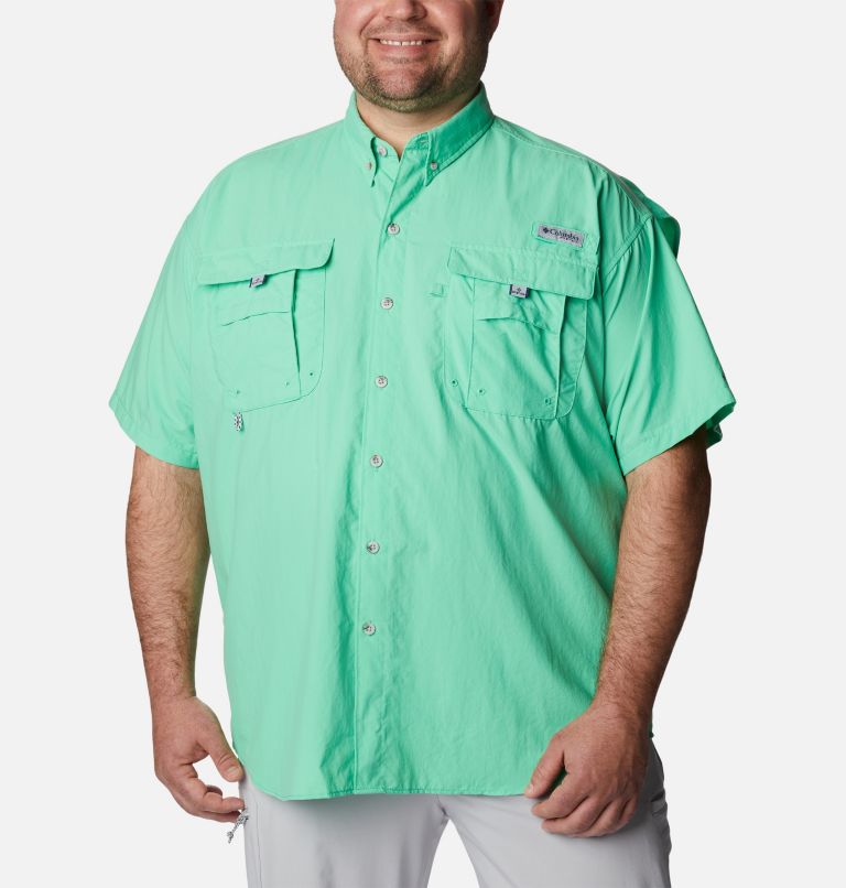 Thumbnail: Men’s PFG Bahama II Short Sleeve Shirt - Big, Color: Light Jade, image 1