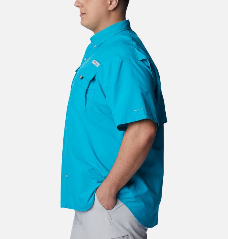 Men’s PFG Bahama II Short Sleeve Shirt - Big, Color: Ocean Teal, image 3