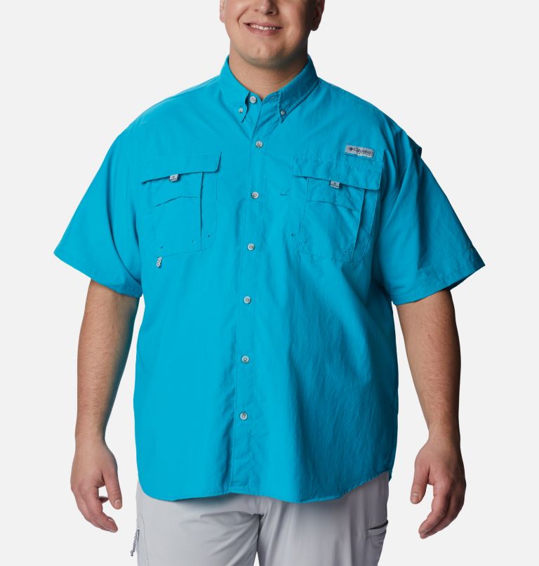 Men’s PFG Bahama II Short Sleeve Shirt - Big, Color: Ocean Teal, image 1