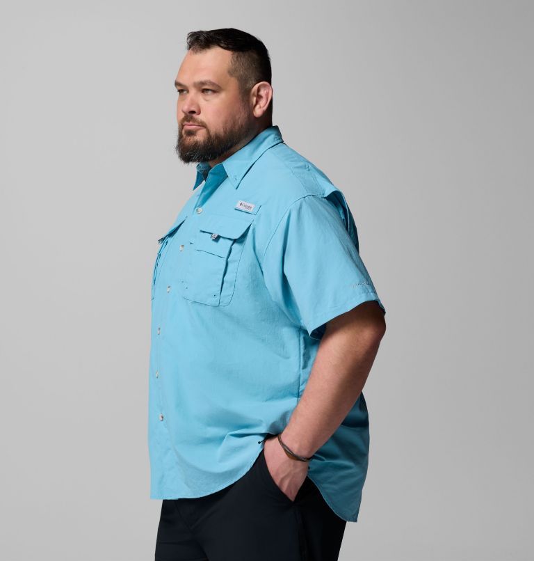 Men’s PFG Bahama II Short Sleeve Shirt - Big, Color: Vintage Blue, image 4