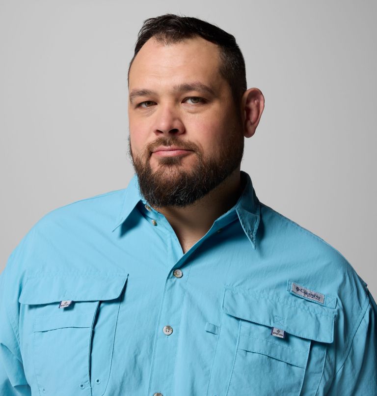 Men’s PFG Bahama II Short Sleeve Shirt - Big, Color: Vintage Blue, image 5