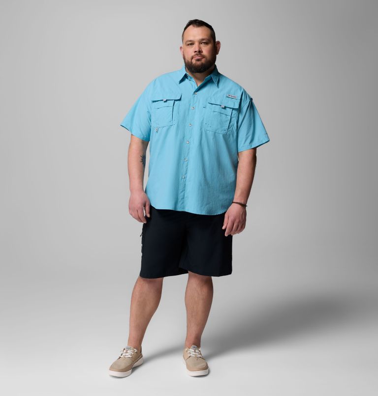 Men’s PFG Bahama II Short Sleeve Shirt - Big, Color: Vintage Blue, image 2