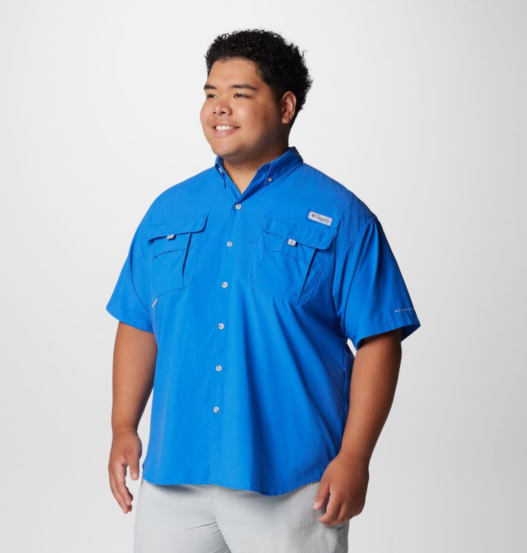 Men’s PFG Bahama II Short Sleeve Shirt - Big, Color: Vivid Blue, image 4