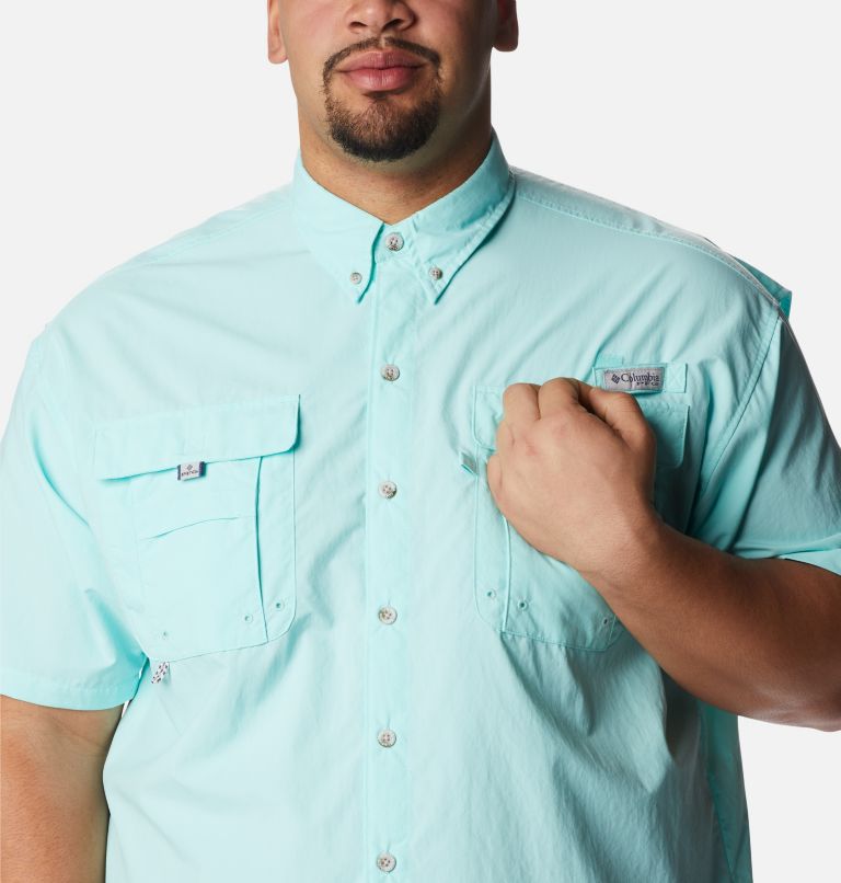 Thumbnail: Men’s PFG Bahama II Short Sleeve Shirt - Big, Color: Gulf Stream, image 6