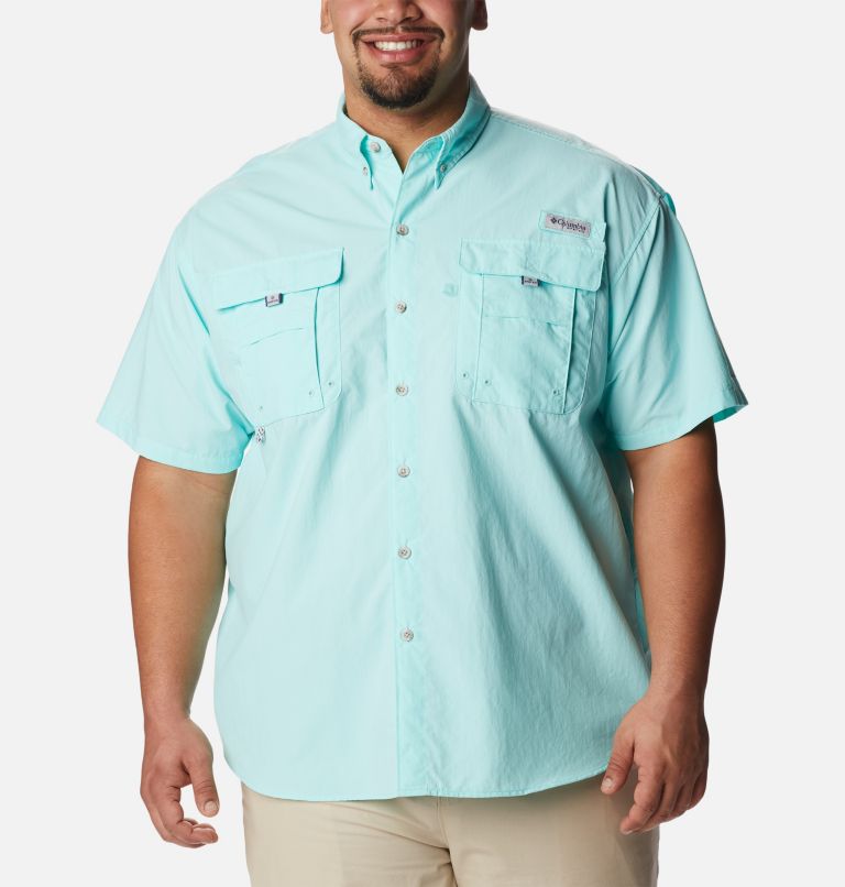 Thumbnail: Men’s PFG Bahama II Short Sleeve Shirt - Big, Color: Gulf Stream, image 1