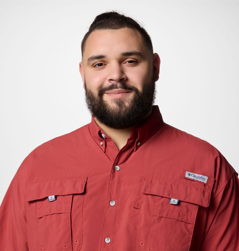 Men’s PFG Bahama II Short Sleeve Shirt - Big, Color: Dusty Crimson, image 5